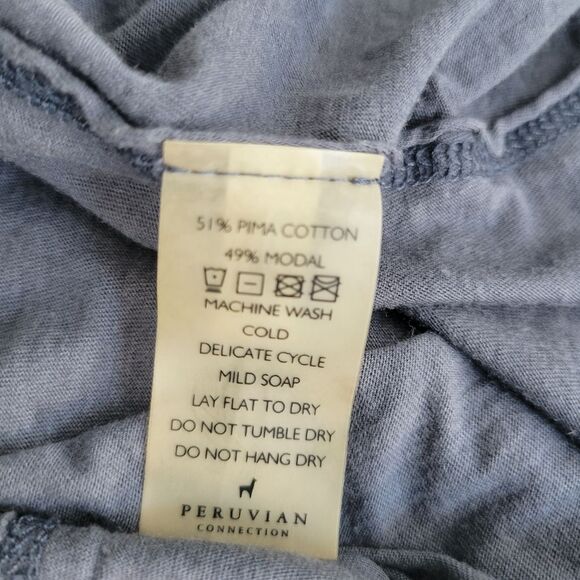 Peruvian Connection Pima Cotton Blend Hannah Maxi Dress Dark Blue Medium - Picture 6 of 6